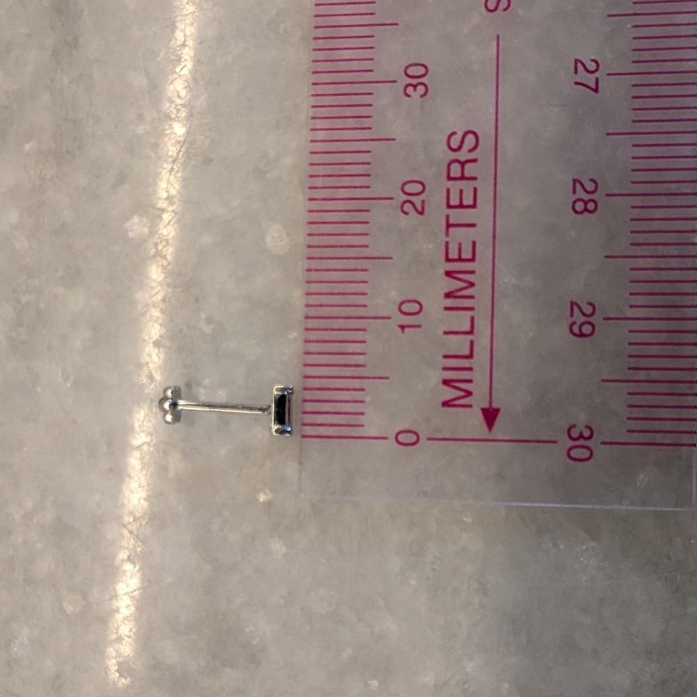 **SOLD** Maria Tash Diamond Baguette Threaded Stud - Picture 6 of 7